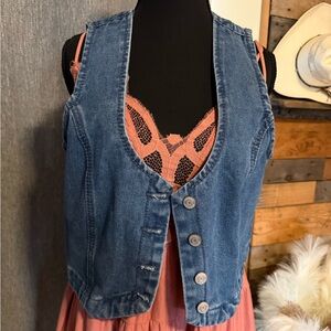 Denim Button-Up Vest